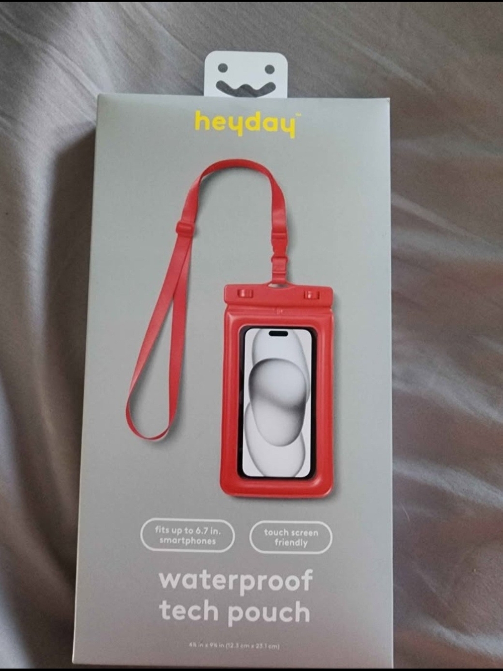 heyday Waterproof Tech Pouch in Red with Matching Lanyard
